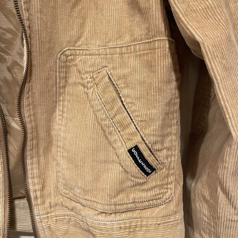VTG Coffee Shop Corduroy Jacket Womens XS Tan Beige‎ Ribbed Knit Collar 90s Y2K - Picture 6 of 8